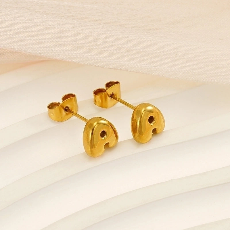 1 Piece Minimalist Classic Style Letter Plating 304 Stainless Steel 18K Gold Plated Ear Studs