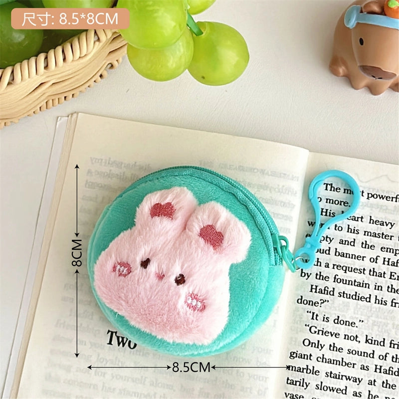 Unisex Animal Capybara Plush Side Zipper Coin Purses