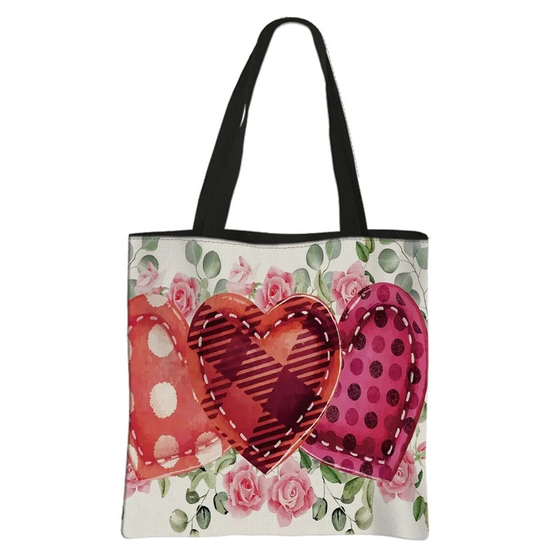 Women's Medium Polyester Letter Heart Shape Classic Style Square Open Shoulder Bag