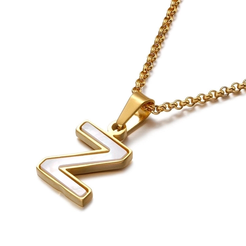 Simple Shell English Letter Titanium Steel Necklace