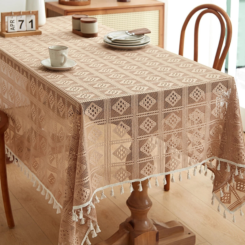 Elegant Plant Lingge Lace Tablecloths