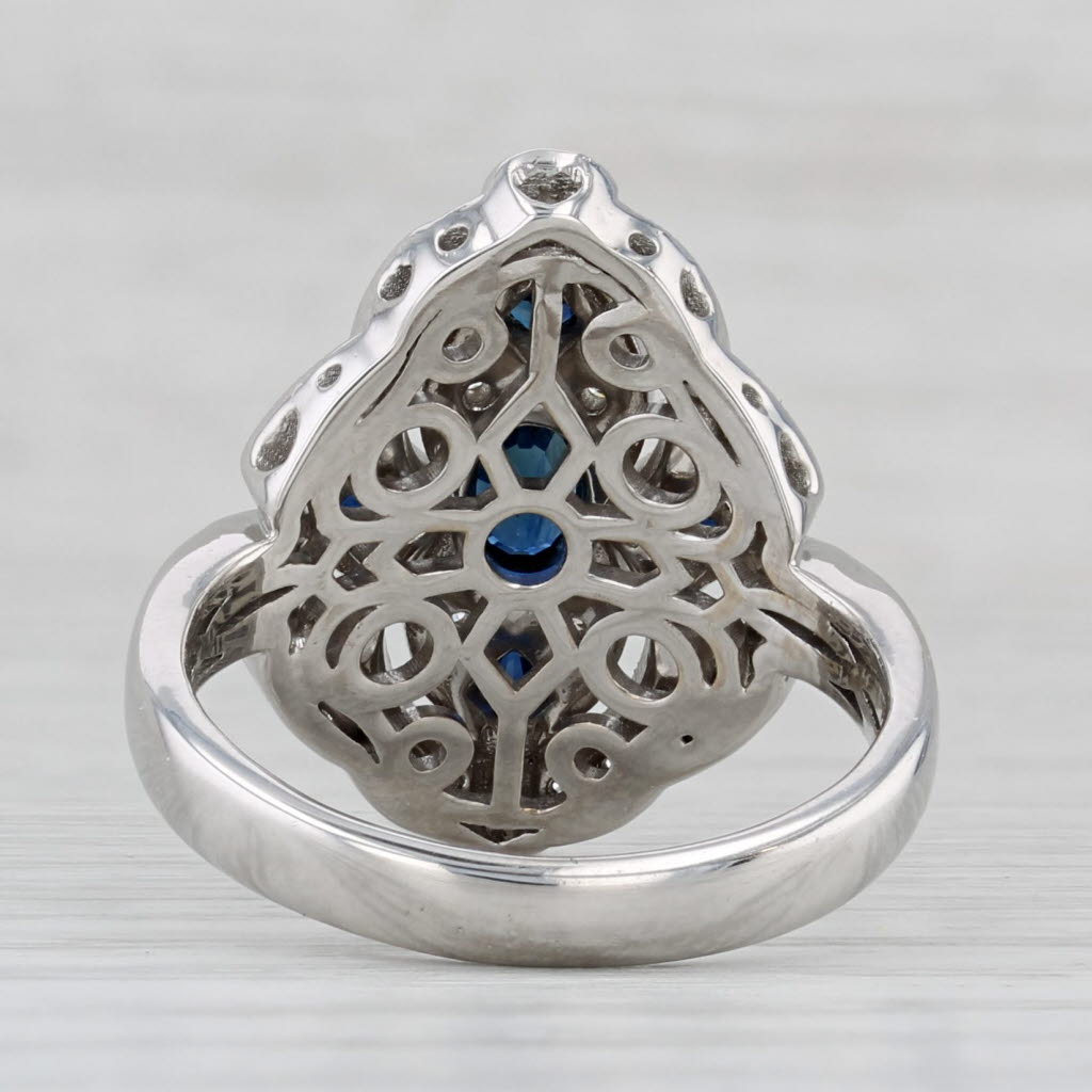 Gabriel & Co 0.76ctw Blue Sapphire Diamond Ring 14k White Gold Size 7.25