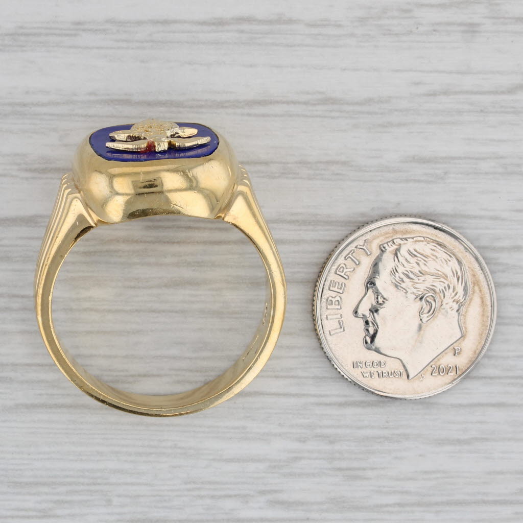 Air Force Ring Sterling Silver Gold Plated Size 11 US Military Service Signet