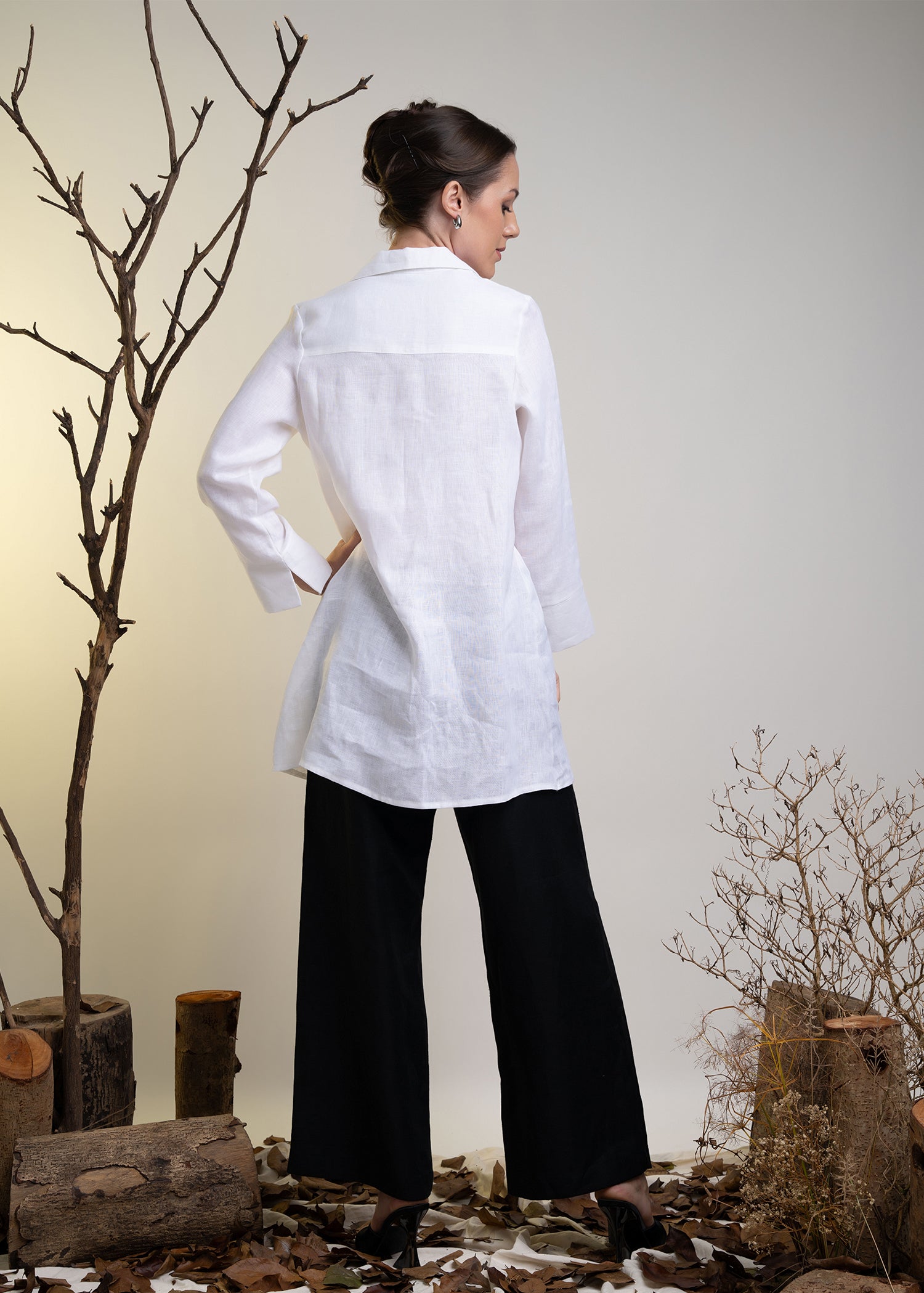 Asymmetrical Hem Button Down Shirt