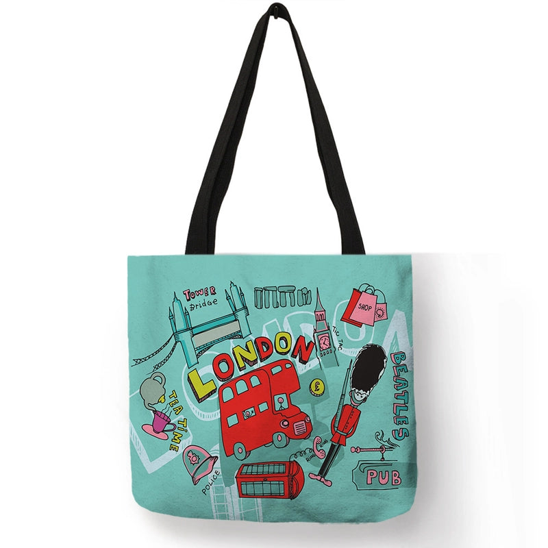 Women's Medium Polyester Printing Basic Classic Style Square Open Shoulder Bag