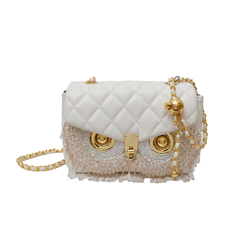 Women's Small Pu Leather Geometric Elegant Streetwear Tassel Square Lock Clasp Square Bag