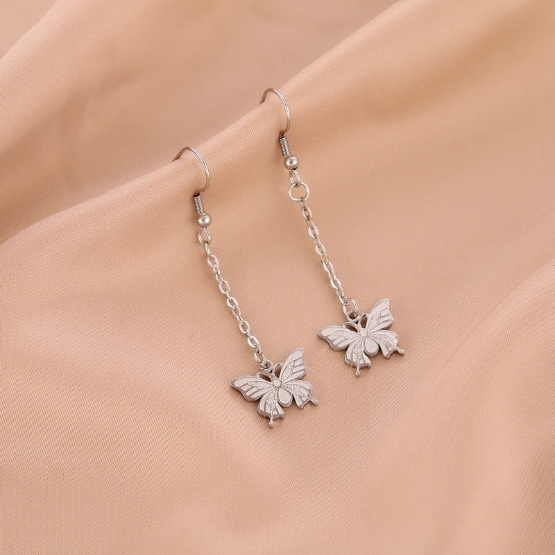 Fashion Butterfly Stainless Steel Plating Pendant Necklace