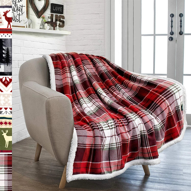 Christmas Elegant Glam Classical Snowflake Flannel Fabric Blanket Bedding
