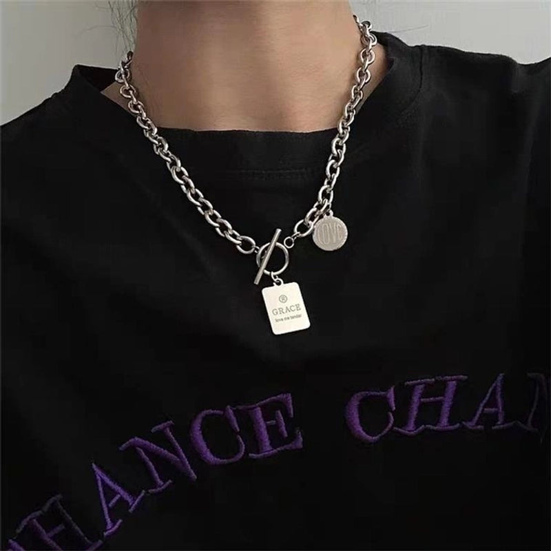 Minimalist Heart Shape Titanium Steel Pendant Necklace 1 Piece