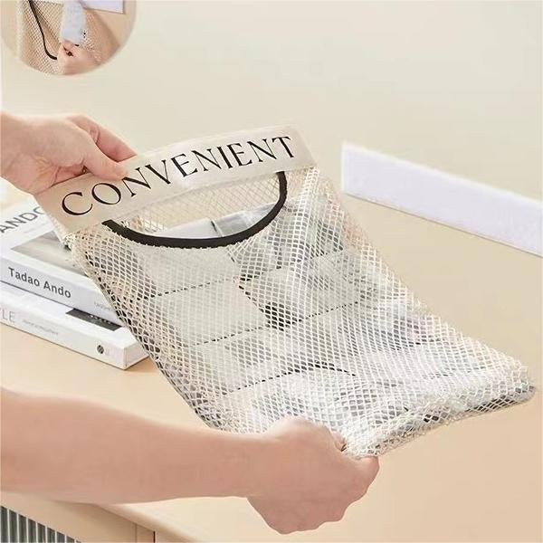 Large Capacity Mesh Storage Bag. Wall-Mounted Hanging Organizer