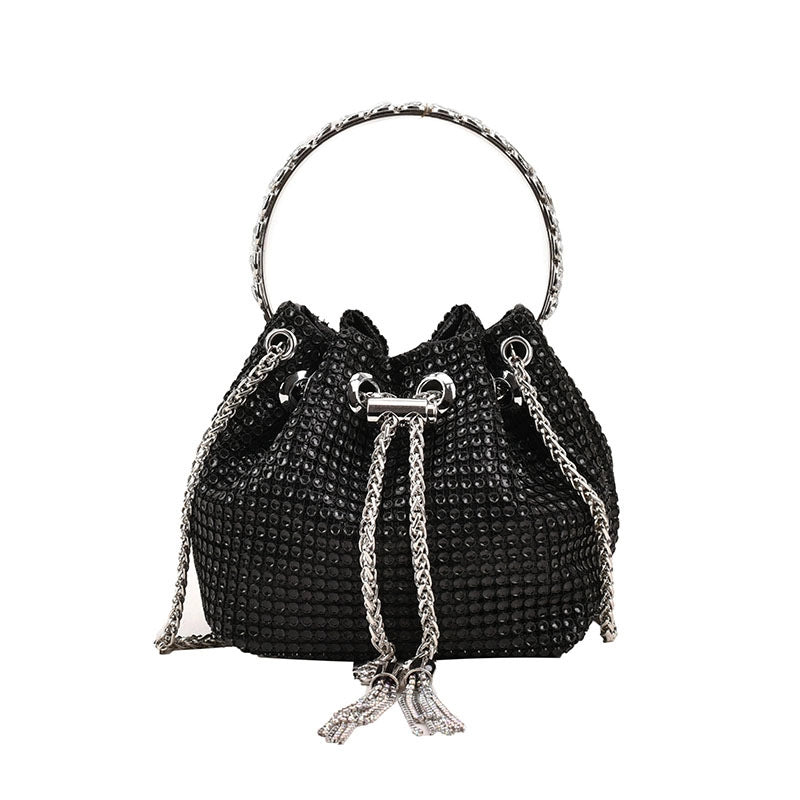 Women's Pu Leather Solid Color Streetwear Bucket String Shoulder Bag Handbag Crossbody Bag