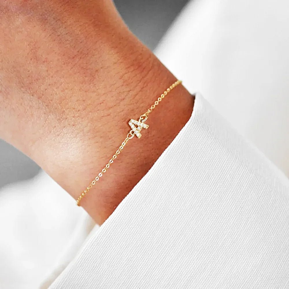 Dainty Initial Chain Bracelet