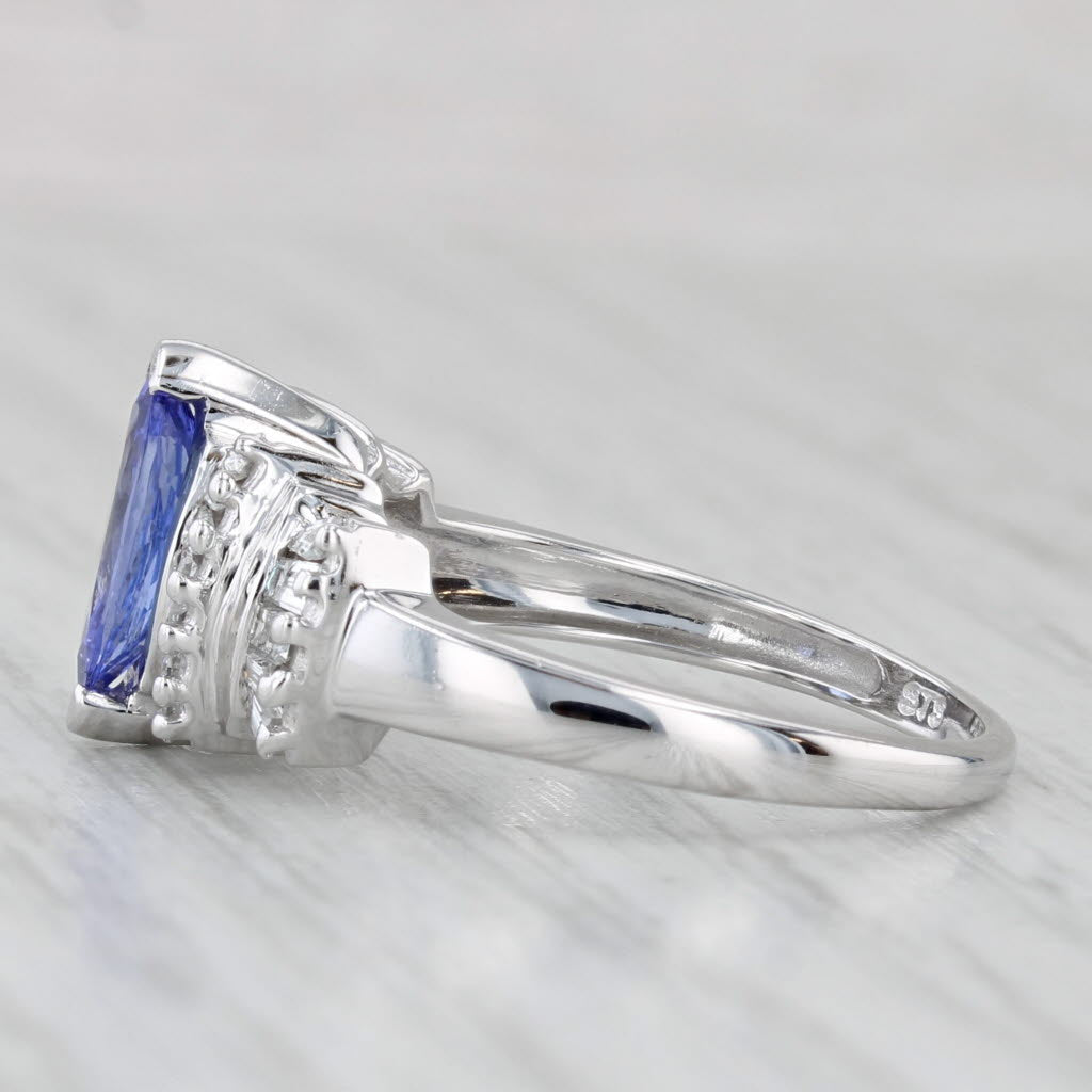 1.50ctw Marquise Tanzanite Diamond Ring 14k White Gold Size 7