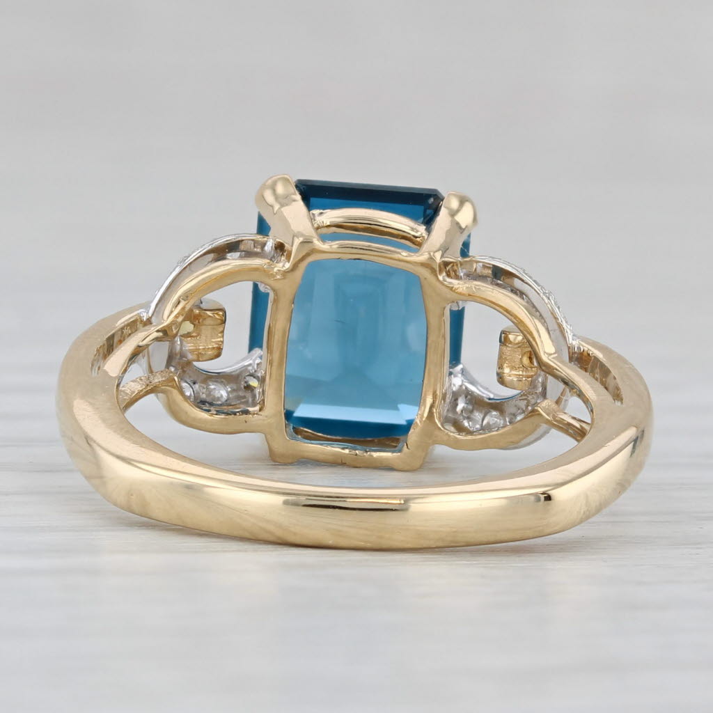 Krementz 3.76ctw Lab Created Blue Spinel Diamond Sapphire Ring 18k Gold Sz 6.75