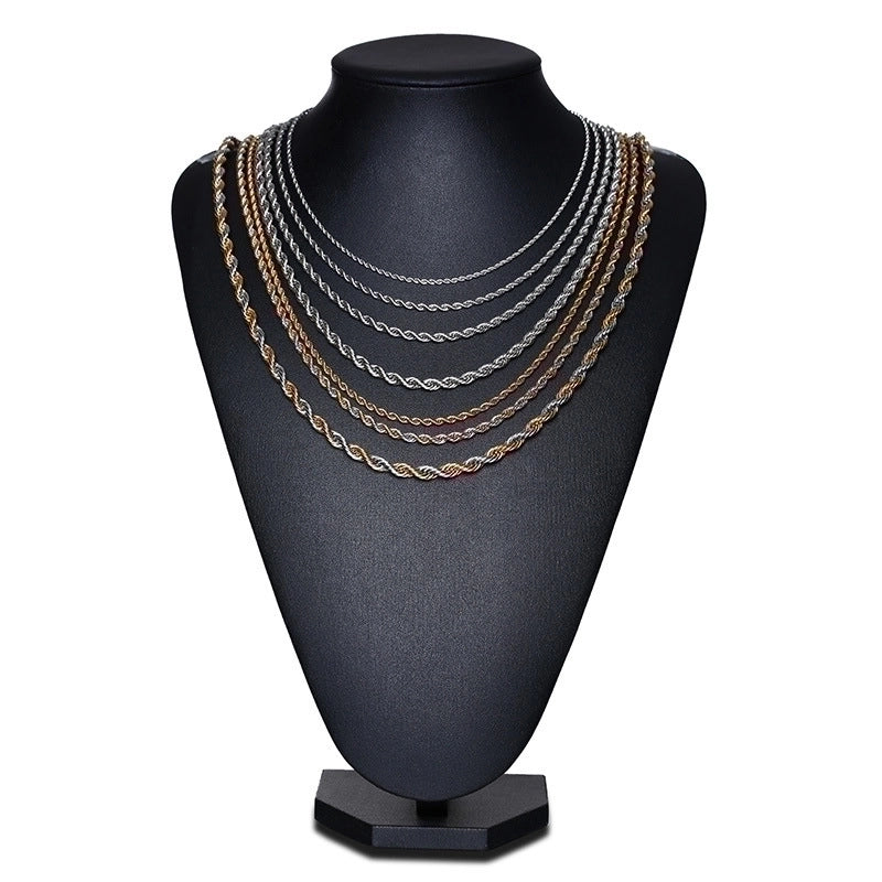Minimalist Twist 201 Stainless Steel Plating Stainless Steel Necklaces