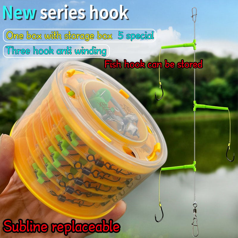 🐟2024 Newest Anti-tangle Tandem Fishing Hooks with Organizer