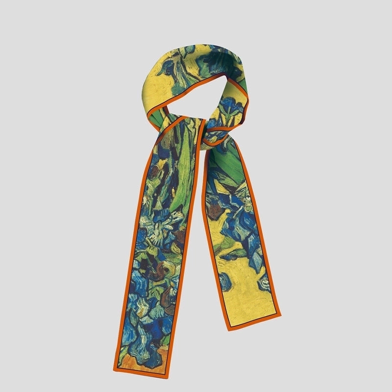 Women's Artistic Oil Painting Polyester Silk Scarf