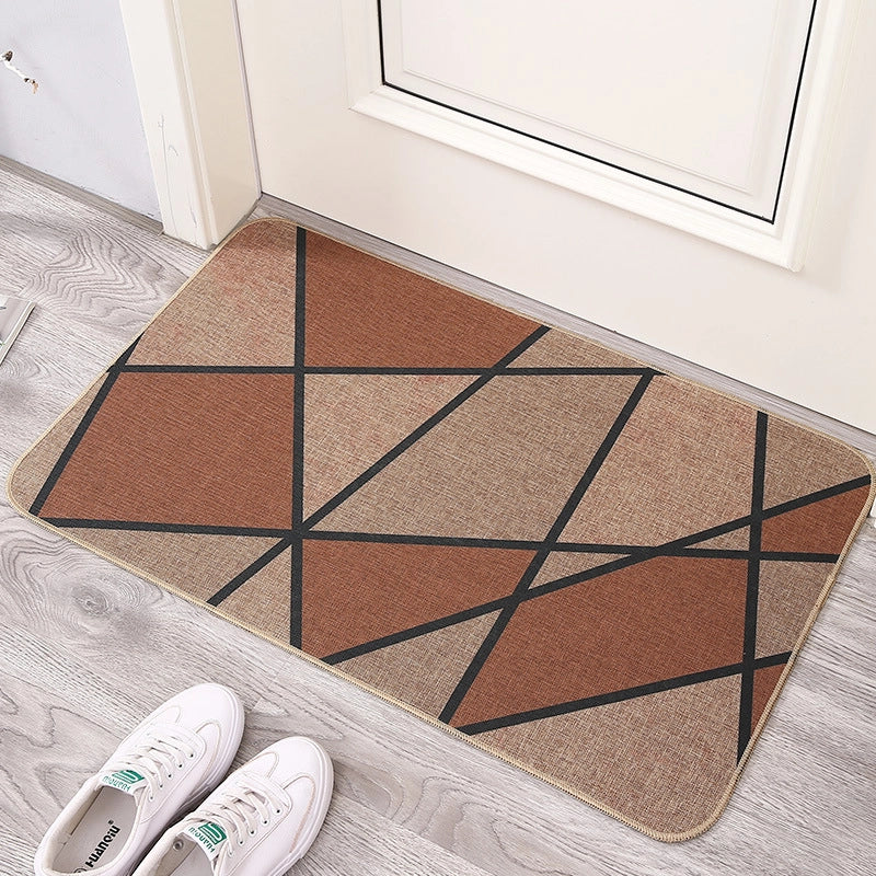 Imitation Saber Hemp Printed Rubber Floor Mat Rubber Bathroom Anti-slip Mat Absorbent Carpet Floor Mat Entrance Door Mat