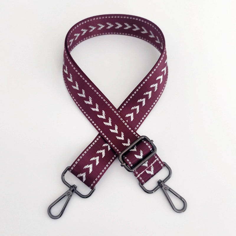 New Nylon Silver String Arrow Wide Shoulder Strap Adjustable Shoulder Crossbody Women Bag Accessories Bag Strap Replacement Long Strap