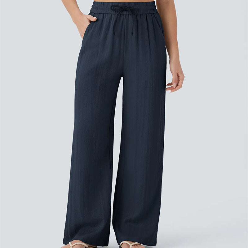 🔥LAST DAY SALE - 49% OFF🎁Lightweight Summer Linen Pants Solid Color Drawstring Casual Pants - Breathable & Skin-Friendly