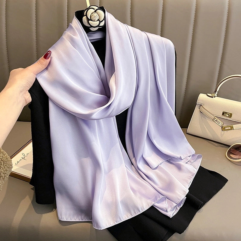Women's Minimalist Classic Style Solid Color Imitated Silk Silk Scarf