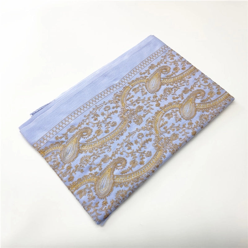 Women's Retro Printing Imitation Cashmere Embroidery Scarf