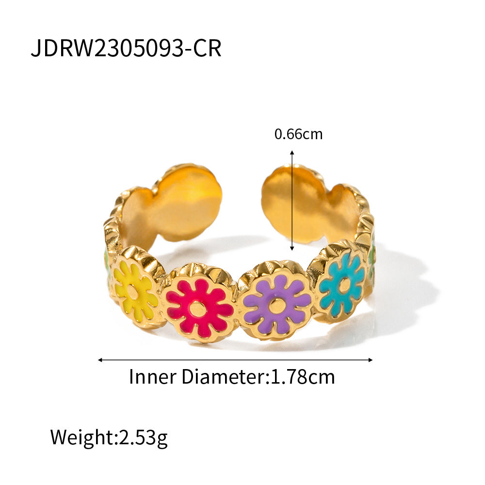 Jie Ding Stainless Steel Rhinestone Ring Titanium Steel Jewelry Hot Sale Female Ring