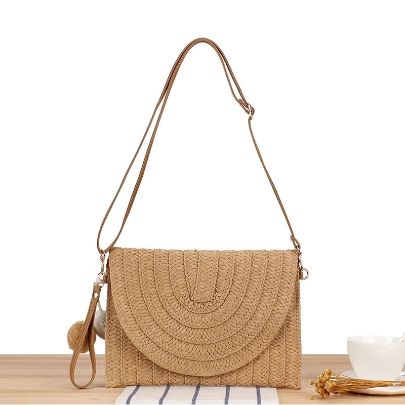 Women's Basic Beach Solid Color Paper String Shopping Bags