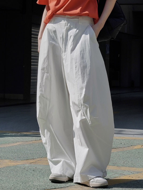 Loose Wide Leg Solid Color Split-Joint Casual Pants Bottoms Trousers