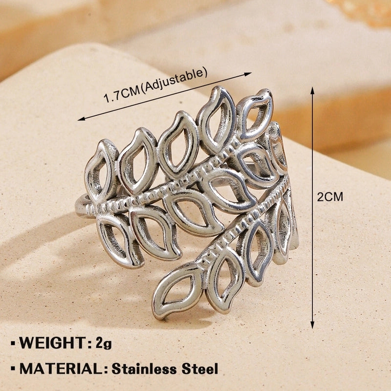 Minimalist Hand Heart Shape 304 Stainless Steel Plating Open Rings
