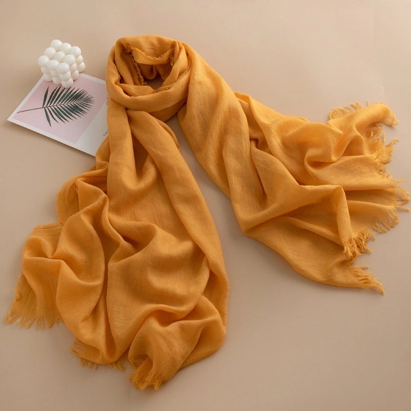 Spring And Summer New Solid Color Thin Scarf High Sense Female All-Matching Long Air Conditioning Shawl Sunscreen Scarf Scarf