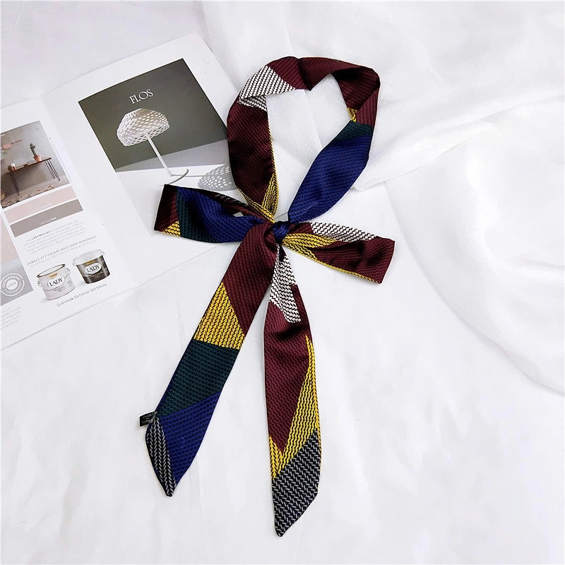 2 M New Polka Dot Special Long Edition Thin Narrow Silk Scarf Women's Spring Summer Autumn Scarf Belt Black And White Fashion