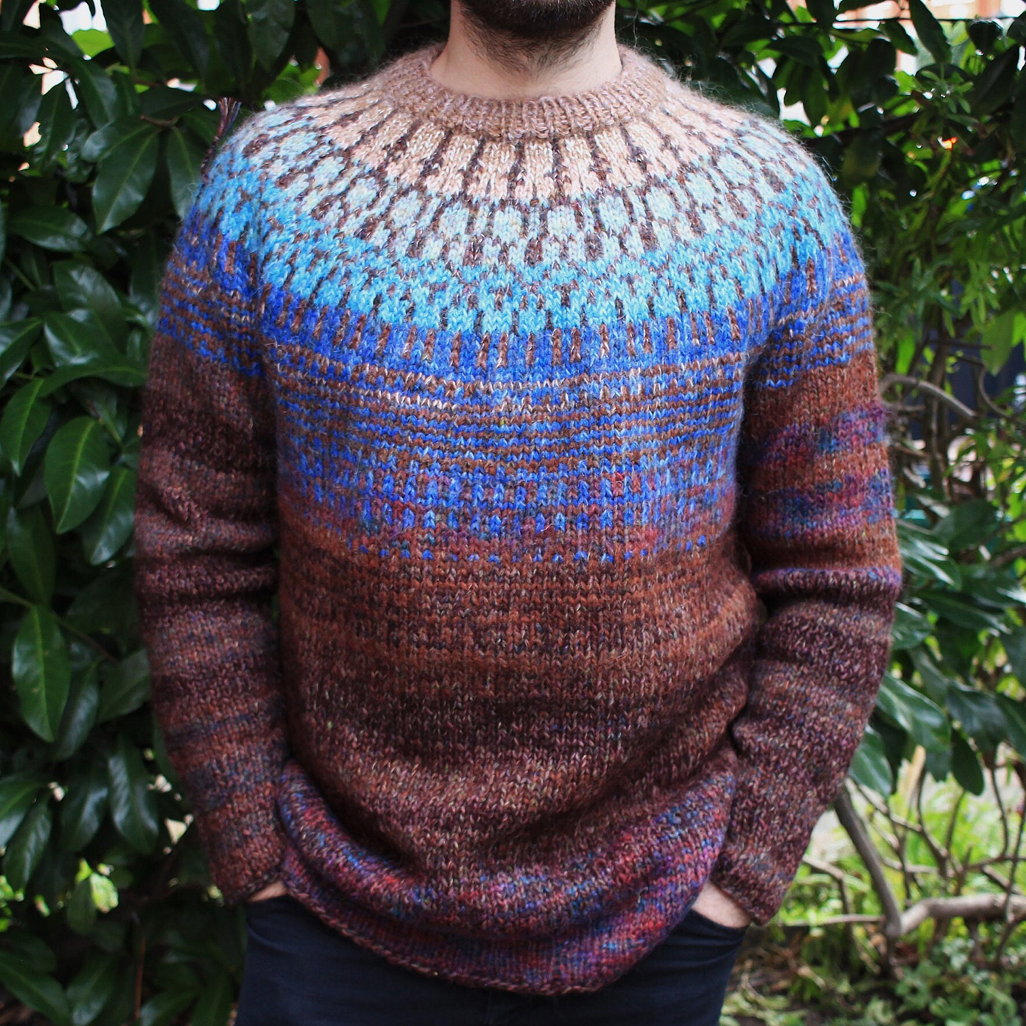 Vintage Knitted Jacquard Iceland Cozy Crew Neck Sweater