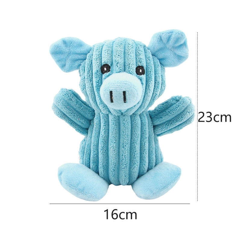 Cute Dog Teething Corduroy Sounding Plush Toy