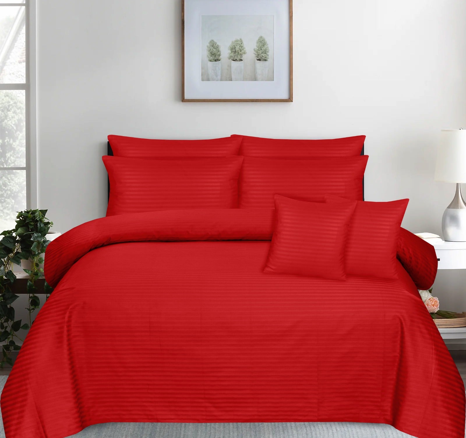 Red Stripe-Bed Sheet Set