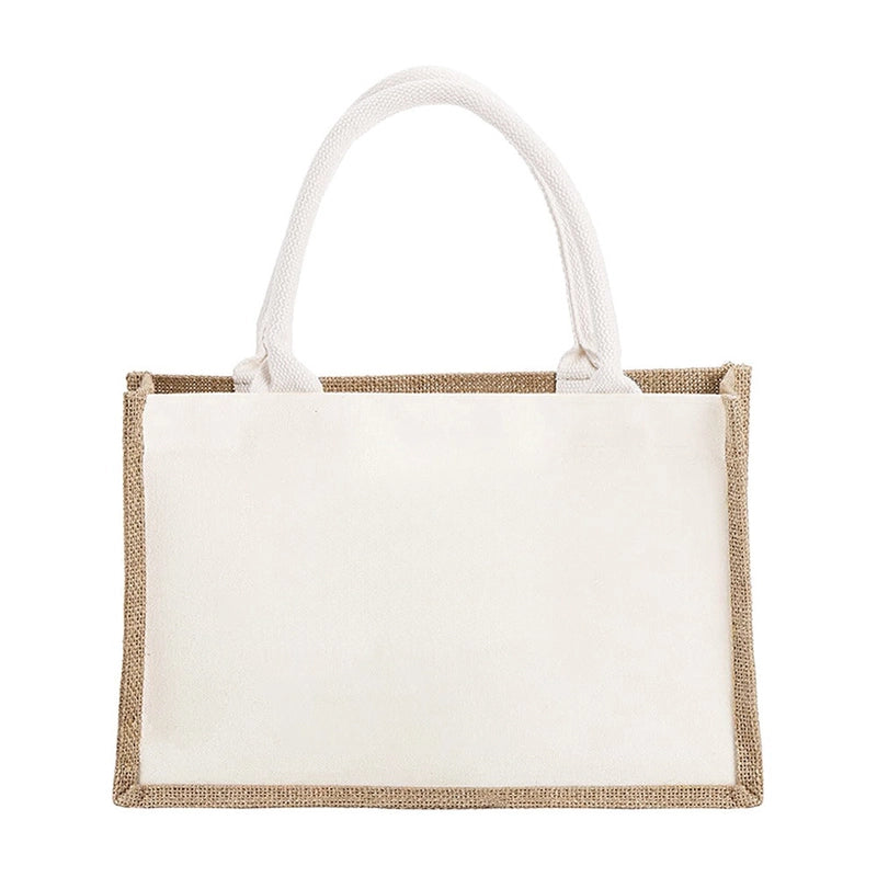 Women's Medium Canvas Letter Basic Classic Style Open Shopping Bags