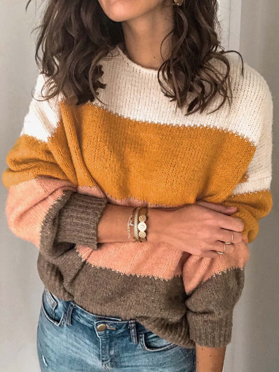 Round Neck Striped Sweater