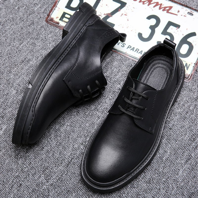 Men's Leather Low-Top Casual Shoes