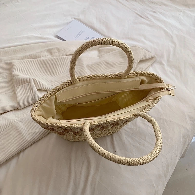 Women's All Seasons Straw Vacation Handbag