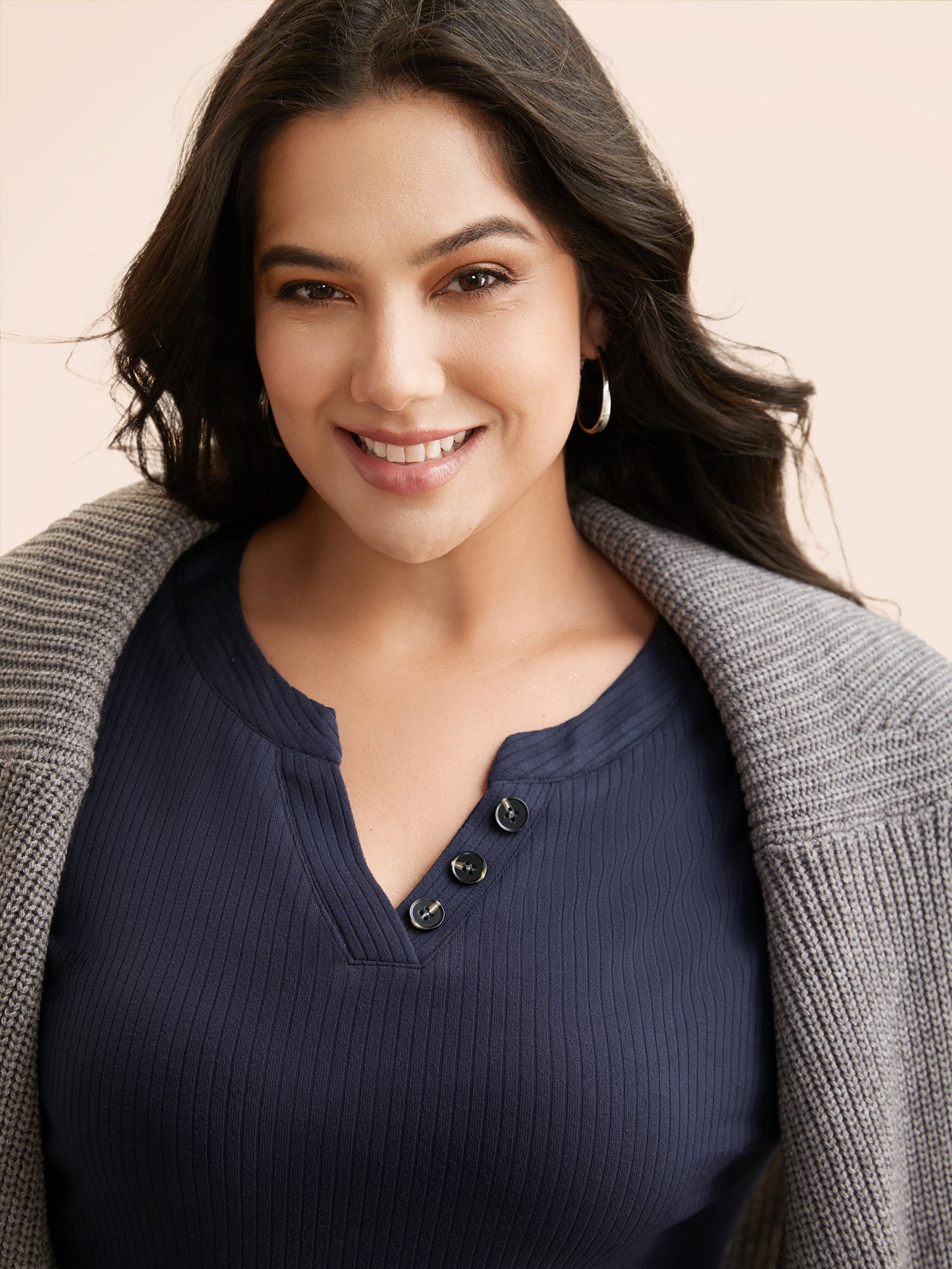 Supersoft Essentials Notched Neck Midi Dress