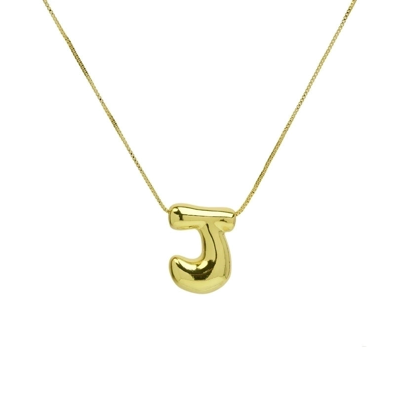 Copper 18K Gold Plated Minimalist Letter Plating Pendant Necklace