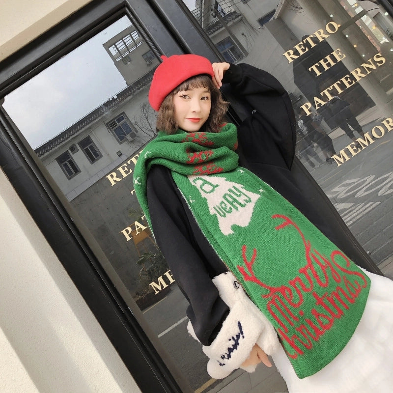 Women's Minimalist Classic Style Color Block Acrylic Scarf