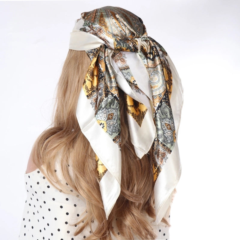Women's Lady Modern Style Printing Polyester Printing Silk Scarf