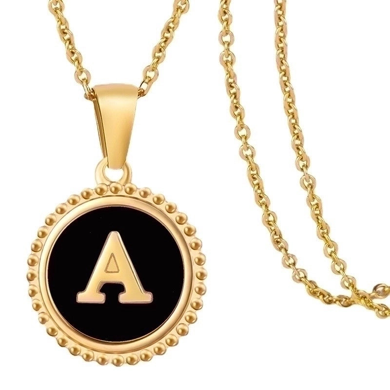 Stainless Steel Fashion Enamel Plating Letter Pendant Necklace
