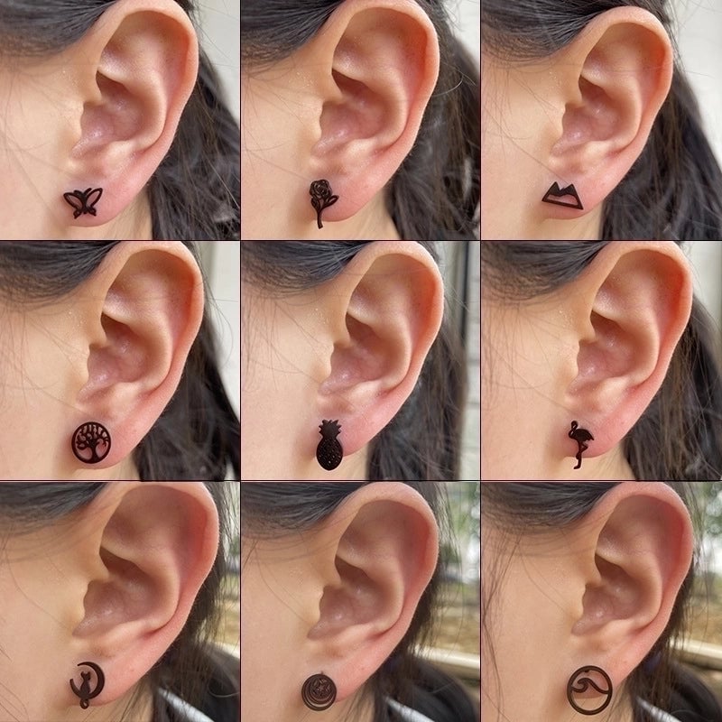 Minimalist Geometric Plating 304 Stainless Steel No Inlaid 18K Gold Plated Earrings