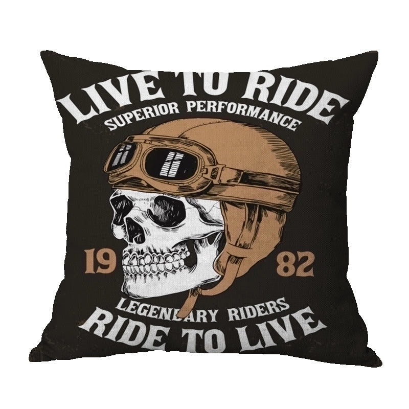 Halloween Punk Skull Linen Pillow Cases Couch & Sofa Decor