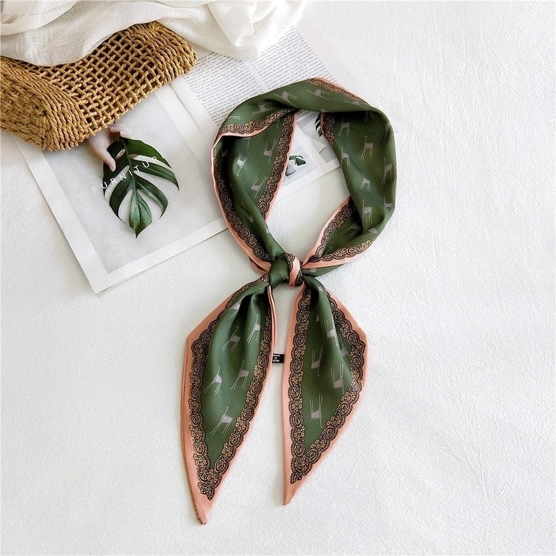Women's Sweet Polka Dots Heart Shape Butterfly Polyester Satin Printing Silk Scarves