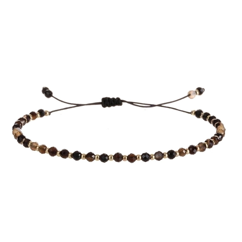 Minimalist Round Natural Stone Knitting Drawstring Bracelets