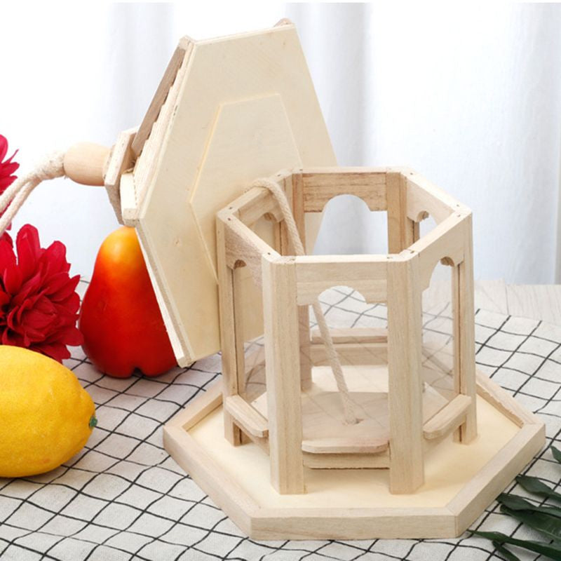1000ml Hanging Feed Dispenser In Wooden For Birds