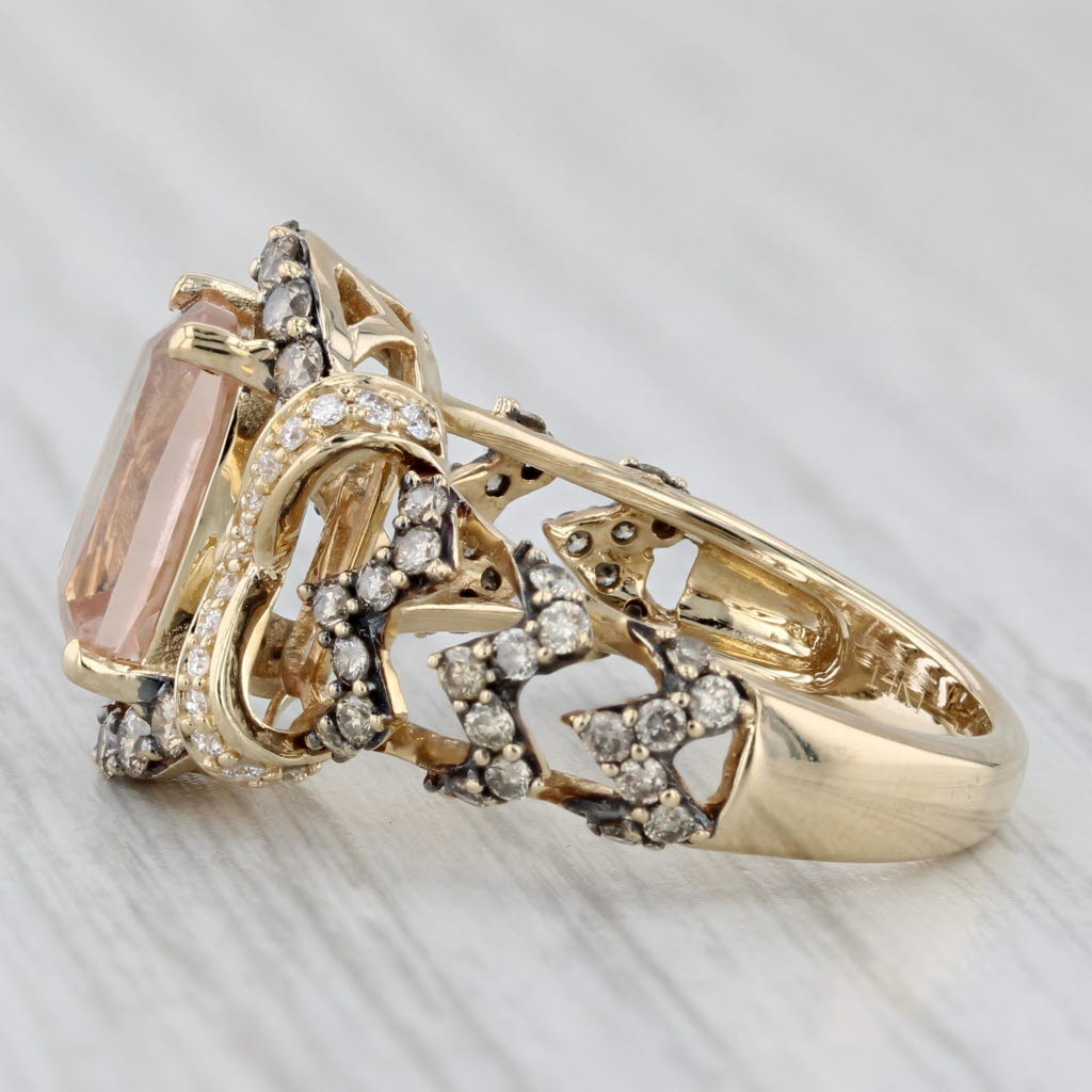 3.63ctw Le Vian Chocolate Brown Diamonds Morganite Ring 14k Gold Size 7 Cocktail